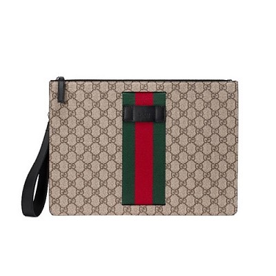 GUCCI-433665 8967 구찌 GG 수프림 캔버스 꿀벌 애플리케이션 파우치백