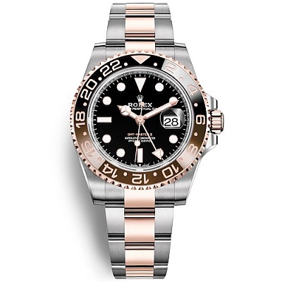 ★[AR팩토리]ROLEX-롤렉스 GMT-마스터 II 세라믹 베젤 에버로즈 골드 블랙 40mm