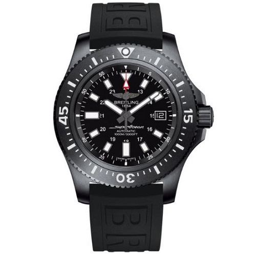 [스페셜오더]BREITLING-브라이틀링 슈퍼오션 블랙스틸 볼케이노 블랙 러버스트랩 시계44mm