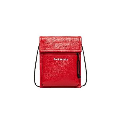 BALENCIAGA-532298 발렌시아가 블랙 스몰 웨이브 로고 자수 파우치 스트랩 백