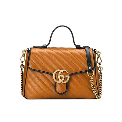 [스페셜오더]GUCCI-498110 8277 구찌 블랙/세리즈 GG 마몽 스몰 마틀라세 탑 핸들백