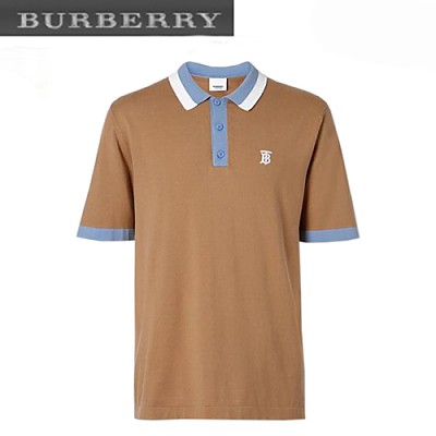 BURBERRY-80143361 버버리 모노그램 모티프 티핑 폴로셔츠