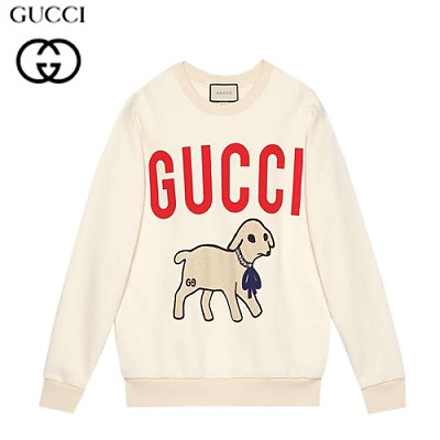 GUCCI-469250 9101 구찌 아이보리 코튼 Mystic Cat 프린트 스웨트셔츠