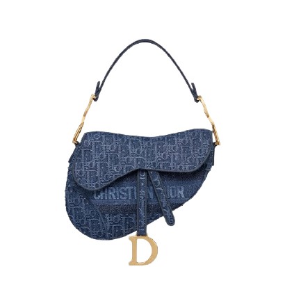 [스페셜오더]DIOR-M0446 디올 블루 오블리크 데님 SADDLE 백