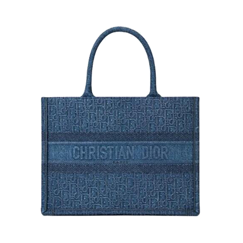 [스페셜오더]DIOR-M1296 디올 블루 DIOR OBLIQUE 자수 데님 스몰 DIOR BOOK TOTE 백