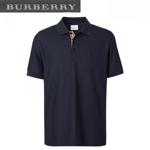 BURBERRY-80140041 버버리 네이비 모노그램 모티프 피케 폴로셔츠