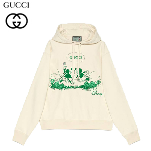 GUCCI-604218 9901 구찌 화이트 코튼 Disney x Gucci 후드 스웨트셔츠