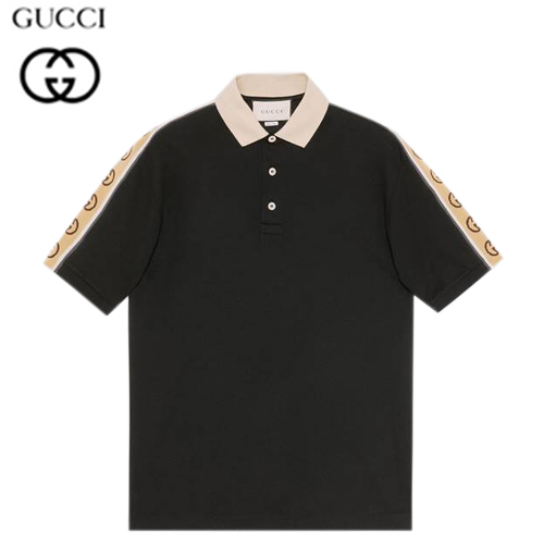 GUCCI-598949 1082 구찌 블랙 인터로킹 G 스트라이프 폴로