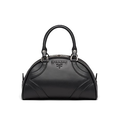 [스페셜오더]PRADA-1BB070 프라다 블랙/화이트 레터링 로고 숄더 볼링백