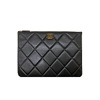 [스페셜오더]CHANEL-AP0951 샤넬 블랙 램스킨 골드 CC로고 빅퀄팅 미디엄 19 파우치