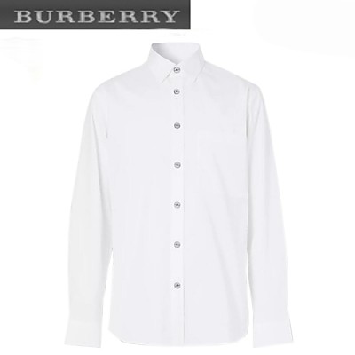 BURBERRY-80288761 버버리 블랙 슬림핏 스트레치 포플린 셔츠