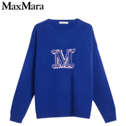 MAX MARA-136608 막스마라 블루 모노그램 디테일 스웨터