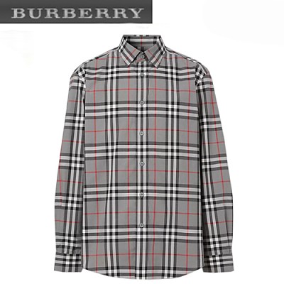 BURBERRY-80258491 버버리 더스티 블루벨 체크 포플린 셔츠