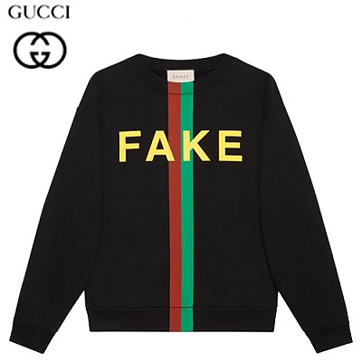 GUCCI-635847 1082 구찌 블랙 Fake/Not 프린트 스웨트셔츠 남여공용