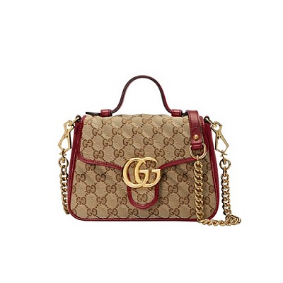 [스페셜오더]GUCCI-583571 6775 구찌 블루&레드 GG 마몽 미니 탑 핸들 백