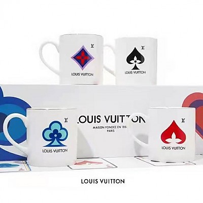 LOUIS VUITTON-GI0462 루이비통 모노그램 플라워 리모주 도자기 컵 세트 & 플레이트 세트