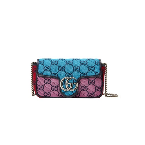 [스페셜오더]GUCCI-476433 4165 구찌 블루&핑크 GG 마몽 GG 멀티컬러 수퍼 미니 백