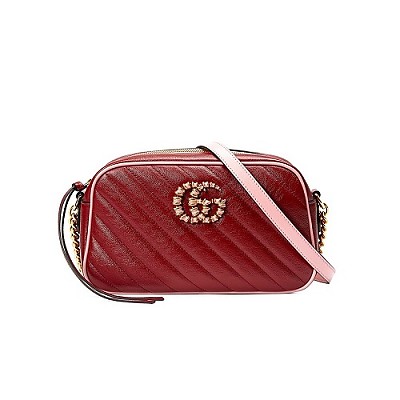 [스페셜오더]GUCCI-447632 9085 구찌 화이트/블루 GG 마몽 스몰 마틀라세 숄더백