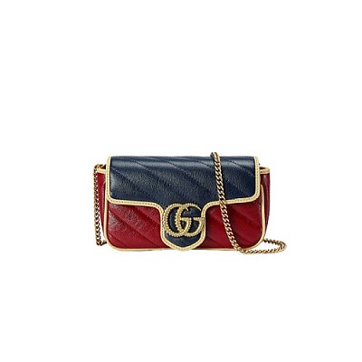 [스페셜오더]GUCCI-574969 4186 구찌 GG 마몽 블루 마틀라세 수퍼 미니백