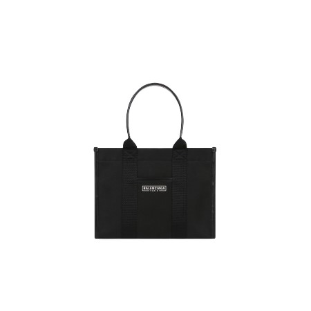 [스페셜오더]BALENCIAGA-671402 발렌시아가 블랙 코튼 하드웨어 스몰 스트랩 토트 백