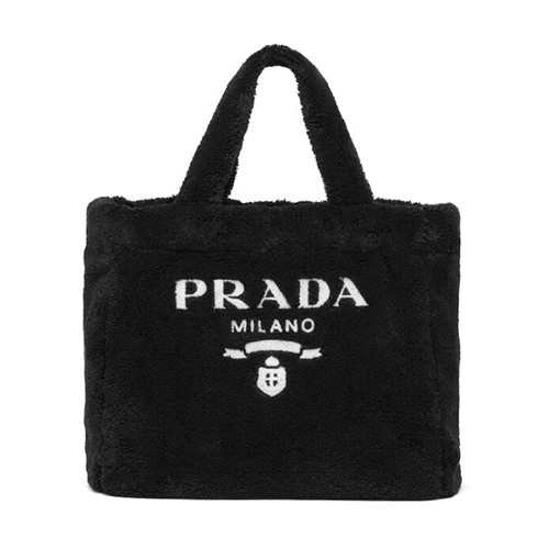 [스페셜오더]PRADA-1BG130 프라다 블랙 시어링 테리 토트 백