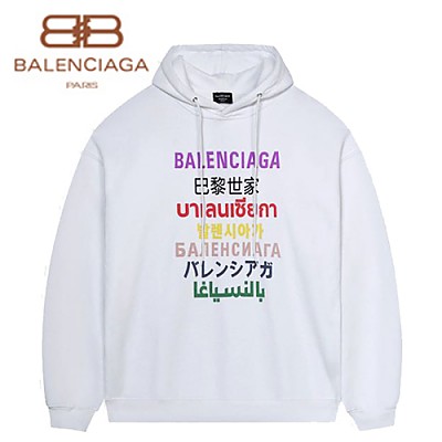 BALENCIAGA-08258 발렌시아가 블랙 프린트 장식 후드 티셔츠 남여공용