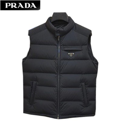 PRADA-09296 프라다 아이보리 트라이앵글 로고 패딩 조끼 남성용