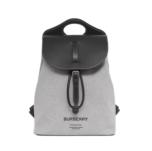 [스페셜오더]BURBERRY-80416651 버버리 블랙/그레이 호스페리 프린트 레더 포켓 백팩