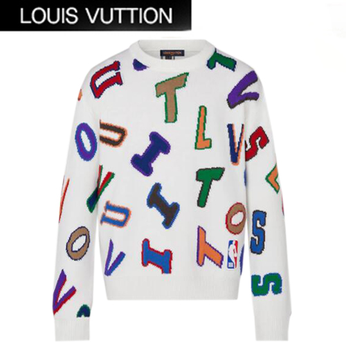 LOUIS VUITTON-1A8X0J 루이비통 화이트 NBA 레터스 크루넥 남여공용