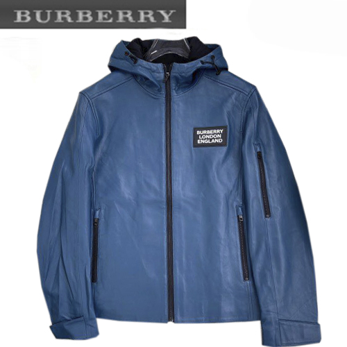 [스페셜오더]BURBERRY-10282 버버리 블루 양가죽 후드 쟈켓 남성용