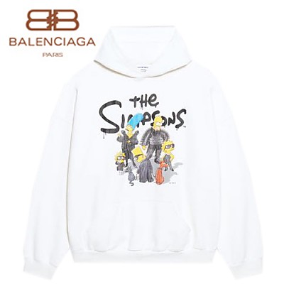 BALENCIAGA-12188 발렌시아가 화이트 The Simpsons 후드 티셔츠 남여공용