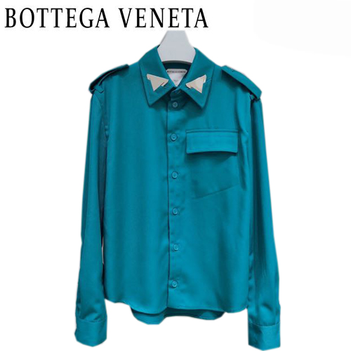 BOTTEGA VENETA-680016 보테가 베네타 블루 울 셔츠 남성용