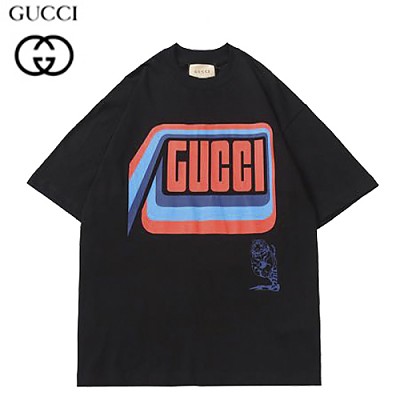 GUCC*-03223 구찌 블랙 GUCCI 프린트 장식 티셔츠 남여공용