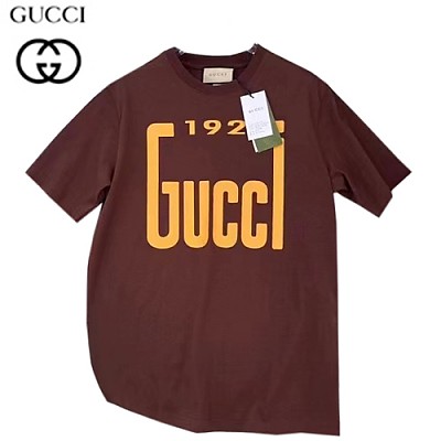 GUCC*-03212 구찌 브라운 GUCCI 1921 프린트 장식 티셔츠 남여공용