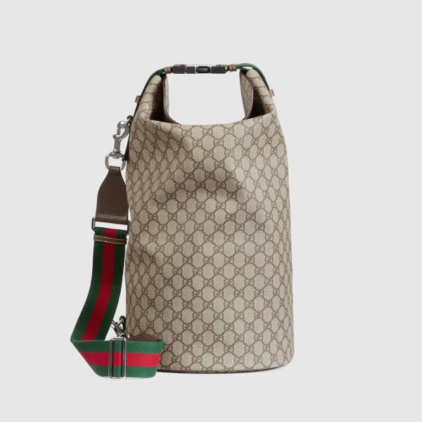 GUCCI-774542 구찌 베이지/에보니 탑 핸들 GG 더플 백 25cm