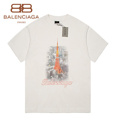 BALENCIAGA-05222 발렌시아가 블랙 프린트 장식 티셔츠 남여공용