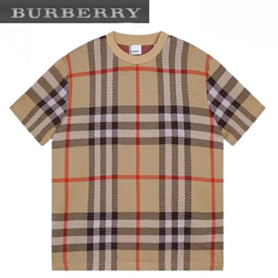 BURBERRY-05303 버버리 네이비 체크 무늬 티셔츠 남성용