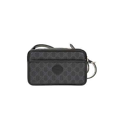 GUCCI-658572 구찌 블랙 인터로킹 G 미니 숄더백 22.5cm