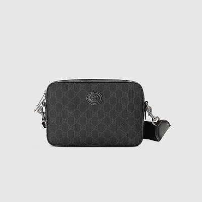 GUCCI-703468 구찌 블랙 인터로킹 G 크로스백 24.5cm