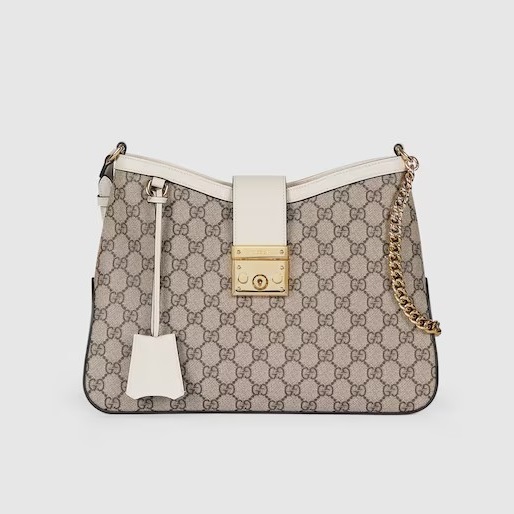 GUCCI-‎795113 구찌 베이지/에보니 화이트 패들락 GG 미디엄 숄더백 32.5cm