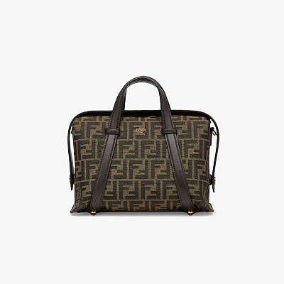 FENDI-8BL152 펜디 브라운 FF 자카드 미디엄 365 보스턴 백 27.5cm