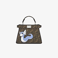 FENDI-8BN335 펜디 브라운 패딩 I See U 쁘띠 피카부 백 20CM