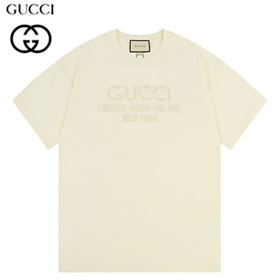 GUCCI-06134 구찌 아이보리 아플리케 장식 티셔츠 남여공용