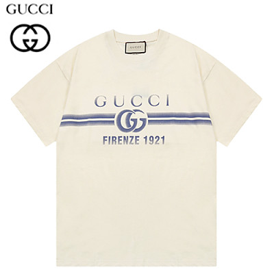 GUCCI-06197 구찌 아이보리 프린트 장식 티셔츠 남여공용