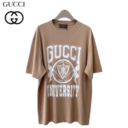 GUCCI-06272 구찌 카멜 프린트 장식 티셔츠 남여공용