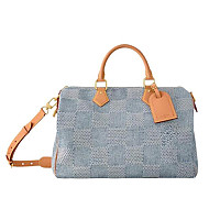 LOUIS VUITTON-M14136 루이비통 블랙 LV 블라종 데님 스피디 반둘리에 40
