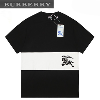 BURBERRY-071812 버버리 네이비/화이트 아카이브 로고 프린트 장식 티셔츠 남여공용