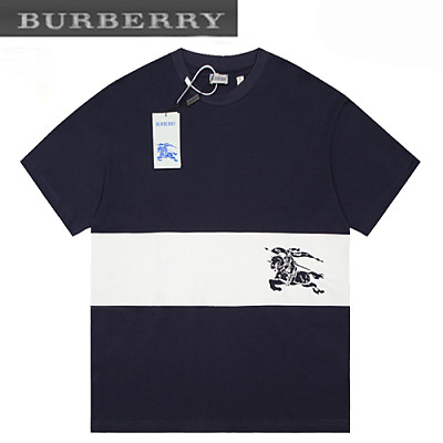 BURBERRY-071811 버버리 블랙/화이트 아카이브 로고 프린트 장식 티셔츠 남여공용