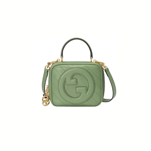 GUCCI-744434 3509 구찌 그린 가죽 블론디 미니 탑 핸들백