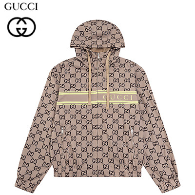 GUCCI-08205 구찌 베이지 GG 나일론 바람막이 후드 재킷 남여공용